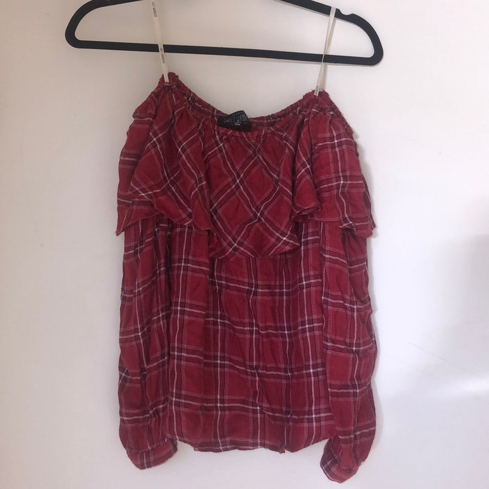 OFF THE SHOULDER LONG SLEEVE BLOUSE